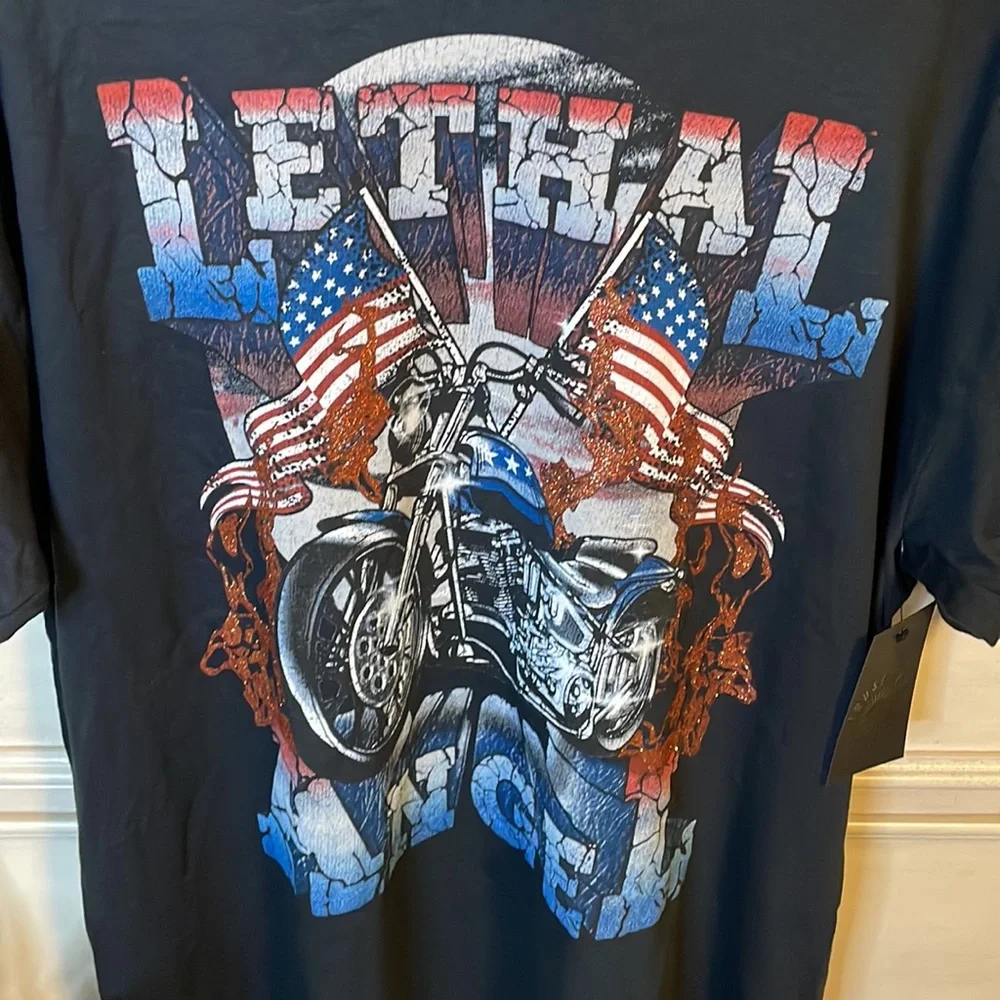 Mens Trust the Science universe size large patriotic motorcycle canvas shirt nwt